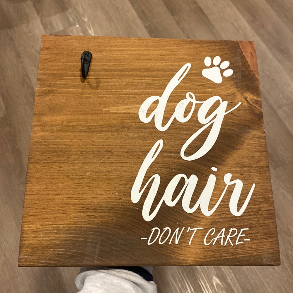 Dog hair lint roller sign for the wall